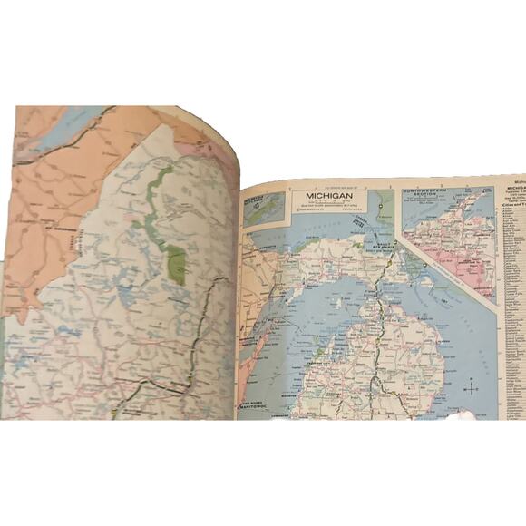 Road Atlas Travel Guide 1979 Rand McNally Montgomery Ward Tires Auto Service Ad - Picture 5 of 7